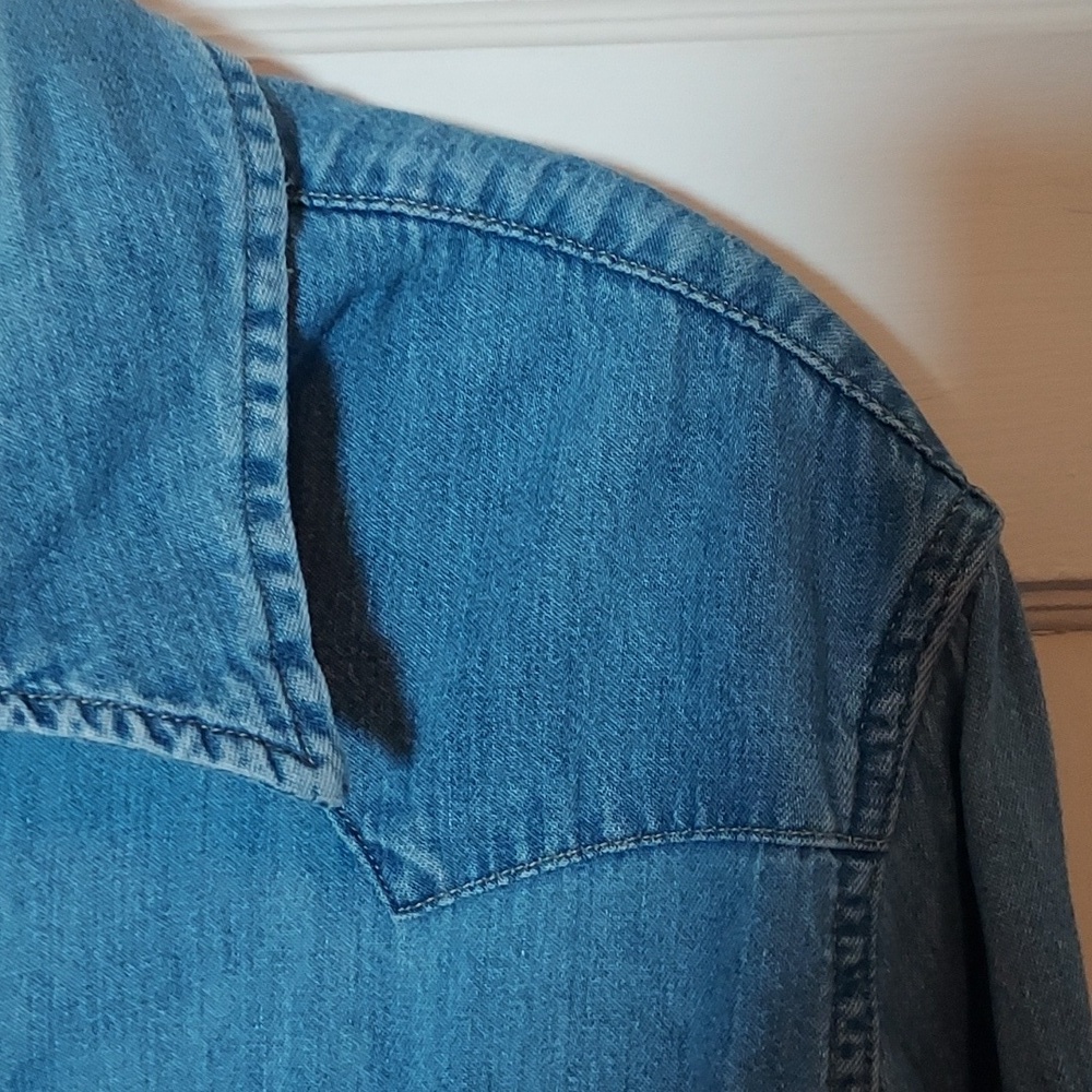 Levi's Men's Western Shirt Pearlized Snaps Medium Wash Denim Large - Picture 11 of 14